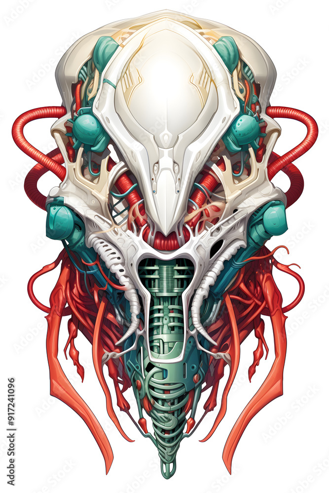 mytical creature animal head lowbrow surrealist illustration mytical creature animal head lowbrow surrealist illustration