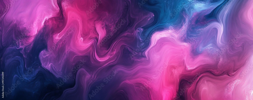 Abstract fluid art with pink, purple, and Abstract fluid art with pink, purple, and