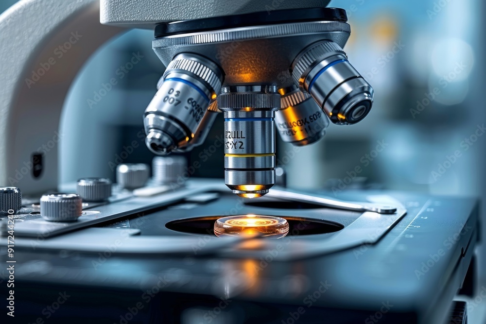 Exploring Microbial Life Under a Microscope in a Modern Laboratory Setting During Daylight Hours Exploring Microbial Life Under a Microscope in a Modern Laboratory Setting During Daylight Hours