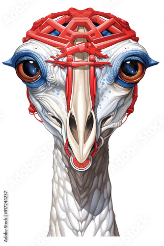 Ostrich head lowbrow surrealist illustration photo