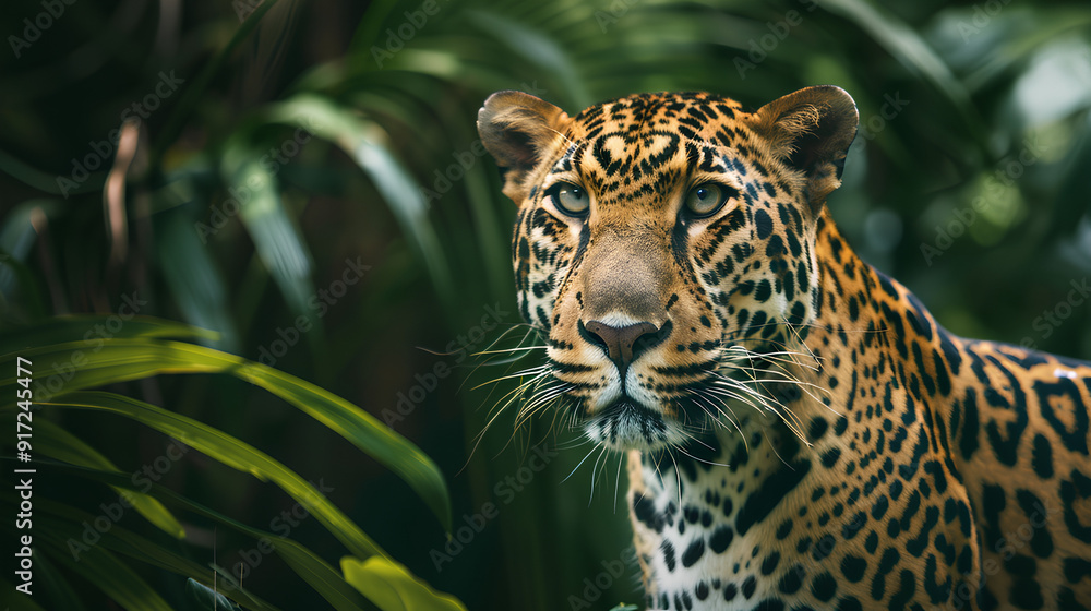 leopard in tropical forest leopard in tropical forest