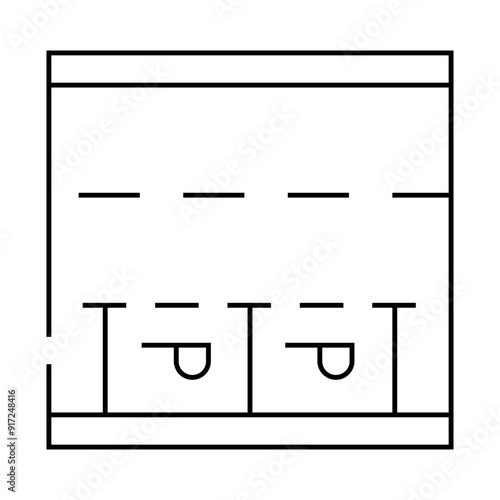 parking places on road line icon vector. parking places on road sign. isolated contour symbol black illustration