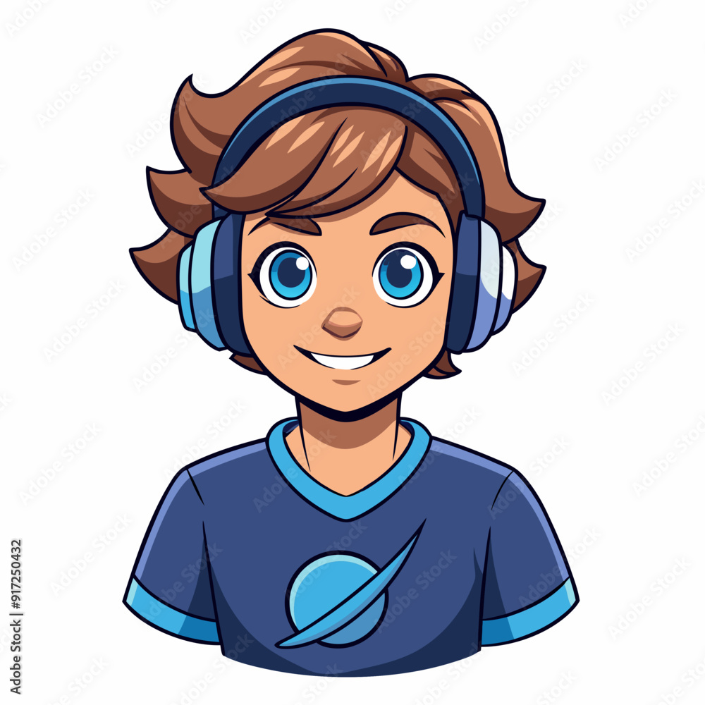 A male witching headphone art vector illustration A male witching headphone art vector illustration