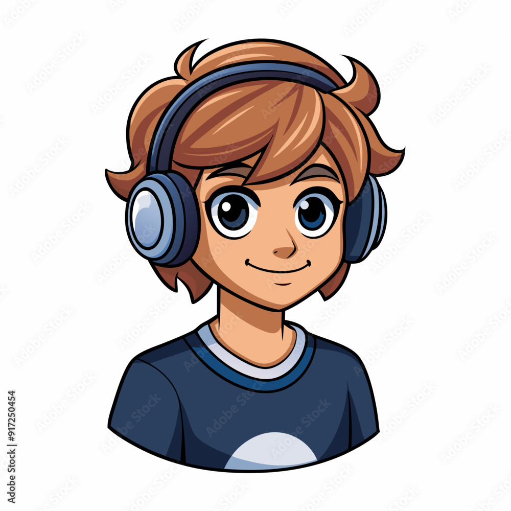 A male witching headphone art vector illustration A male witching headphone art vector illustration