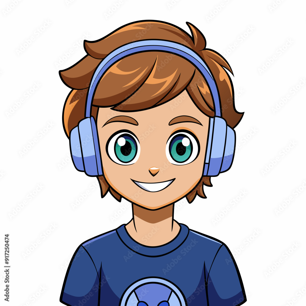 A male witching headphone art vector illustration A male witching headphone art vector illustration