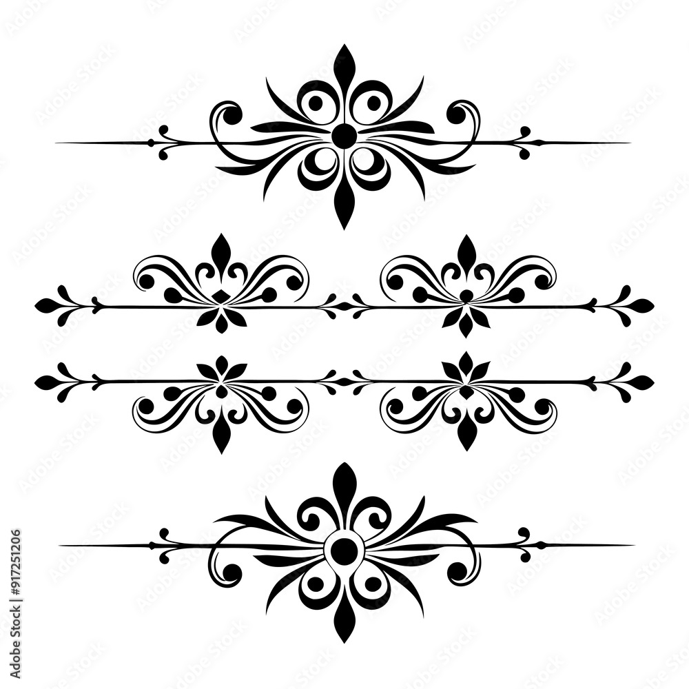 graphic with a black elegant plant ornament on an isolated background graphic with a black elegant plant ornament on an isolated background
