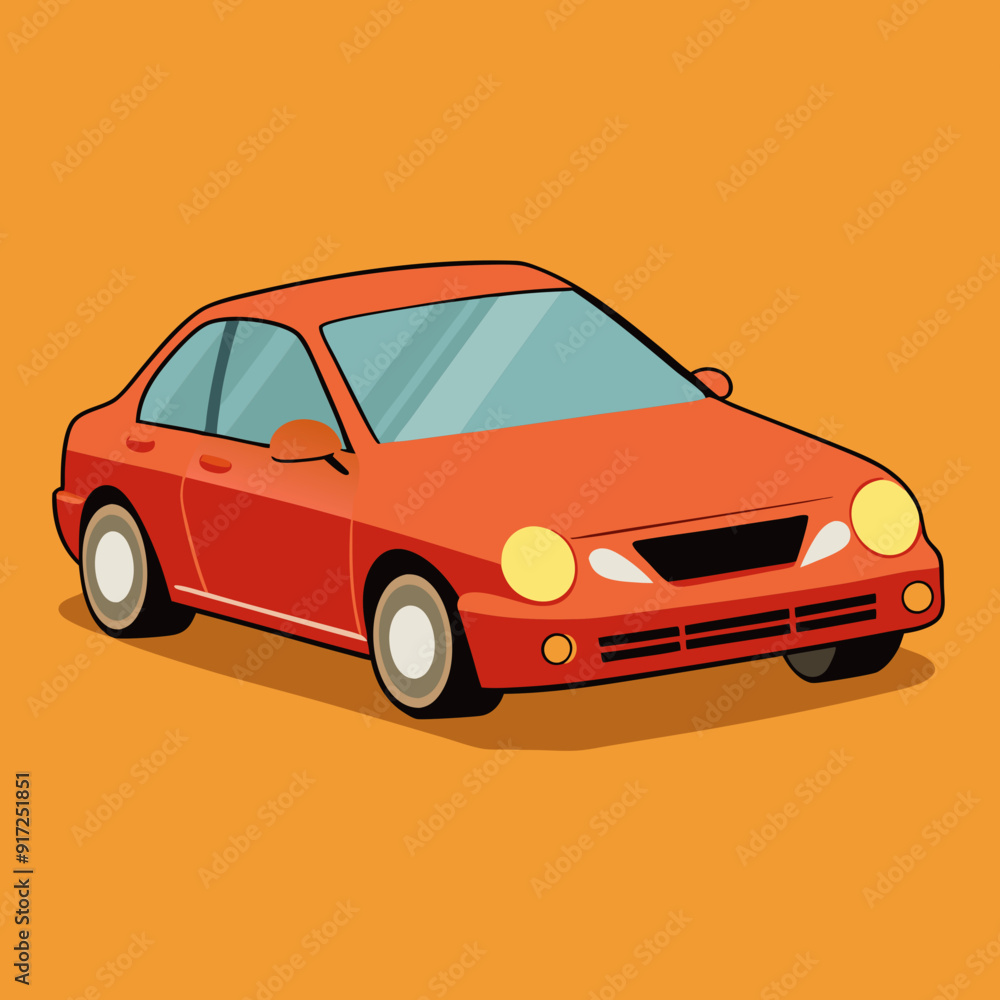 Véhicule de voiture ou d’automobile garé sur l’herbe de pelouse de secteur place le dessin animé plat d’illustration de modèle Véhicule de voiture ou d’automobile garé sur l’herbe de pelouse de secteur place le dessin animé plat d’illustration de modèle