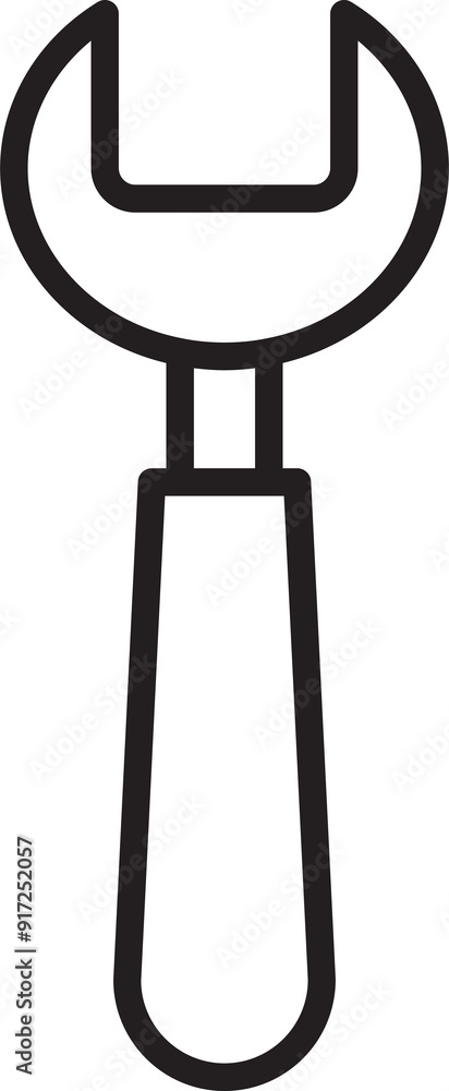 Wrench Line Icon Illustration Wrench Line Icon Illustration