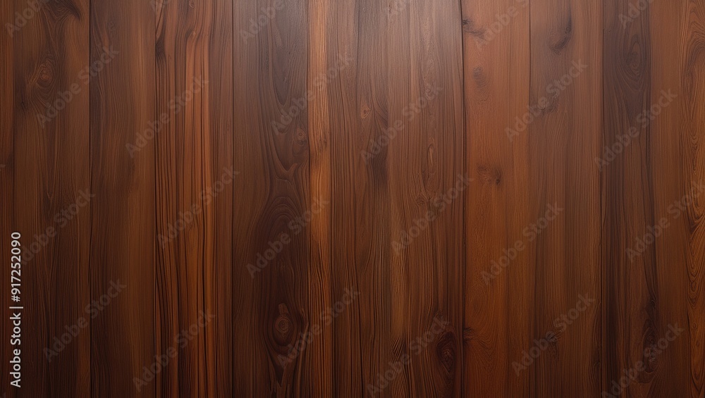 Obraz premium 8K UHD close-up of a rich brown wood texture, highlighting the natural grain patterns and intricate details, creating an abstract, warm background that exudes organic beauty and rustic charm.