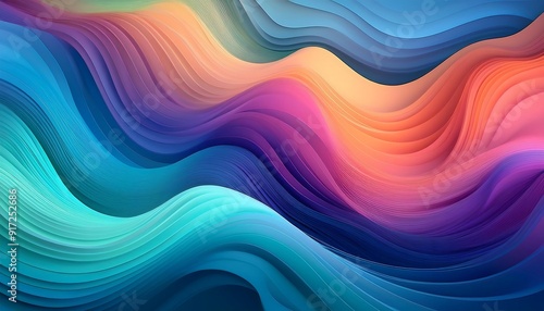 Vibrant Gradient Geometric Wave Background in 4K. best high quality wallpaper.