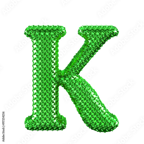 Green ribbed symbol. letter k