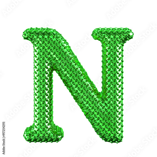 Wallpaper Mural Green ribbed symbol. letter n Torontodigital.ca