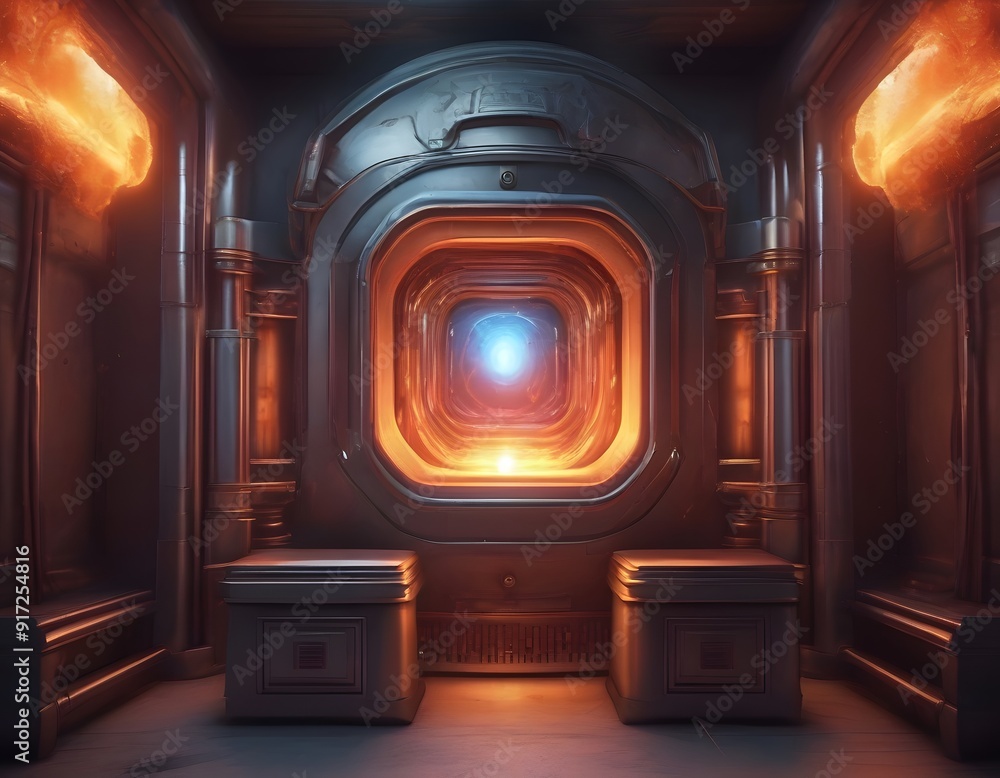 Fototapeta premium Metaphorical representation of energy production to illustrate, for example, nuclear fusion.