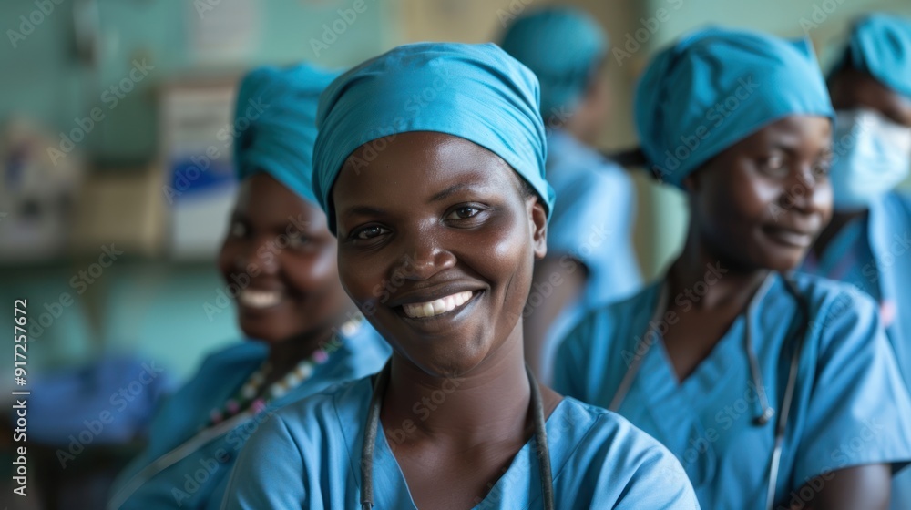 Female healthcare workers leading a global health initiative Female healthcare workers leading a global health initiative