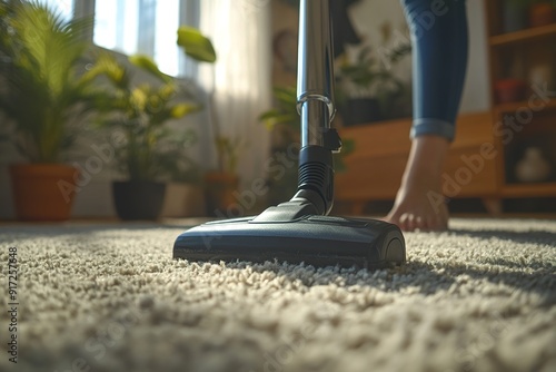 Wallpaper Mural Person Using Vacuum Cleaner to Clean Carpet Torontodigital.ca