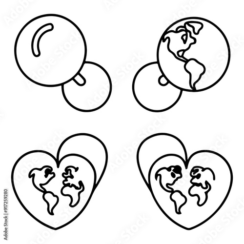 set of World Kidney Day element outline icons, Human Organs and anatomy-related line art, kidney, Brain, Heart, Lung, and organ vector Icon. 