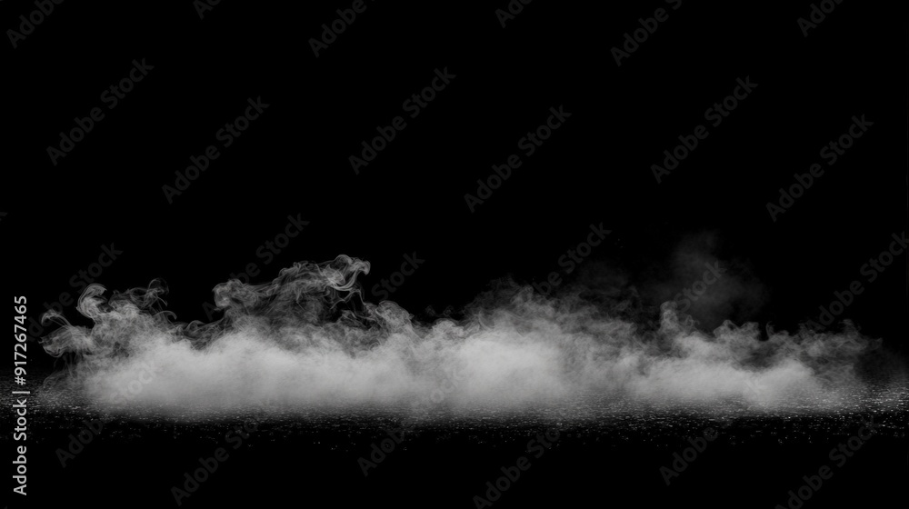 Fog rolling across a dark surface in a dimly lit environment Fog rolling across a dark surface in a dimly lit environment