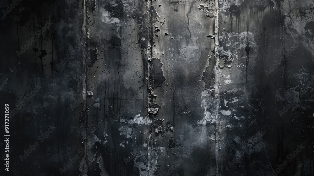 Obraz premium Dark textured black grunge background with a concrete wall and film grain effect