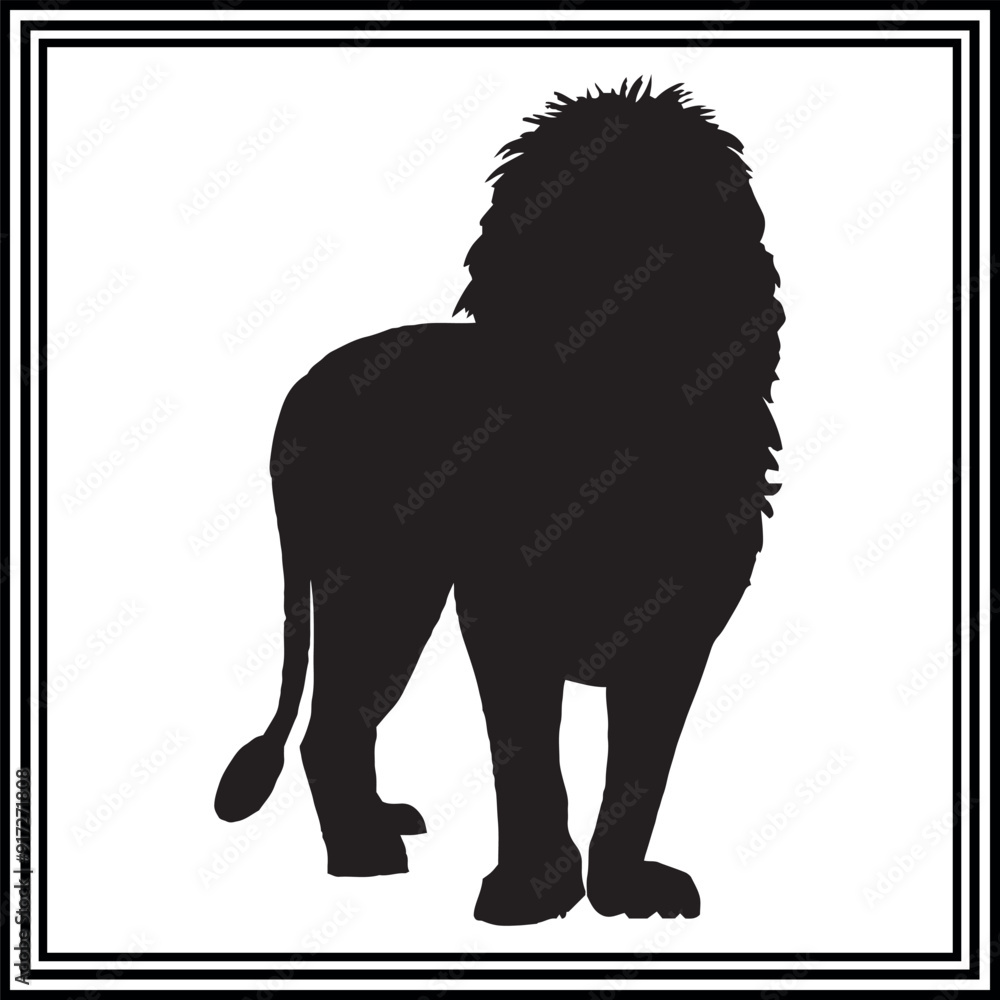 Obraz premium Lion black silhouette , lion vector .