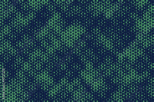 Abstract background with red triangle dots. Triangle halftone geometric background. Halftone triangular retro 80s pattern. Minimal style retro dynamic wallpaper.