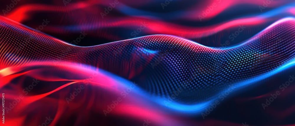 Abstract Blue and Red Digital Wave Pattern Abstract Blue and Red Digital Wave Pattern