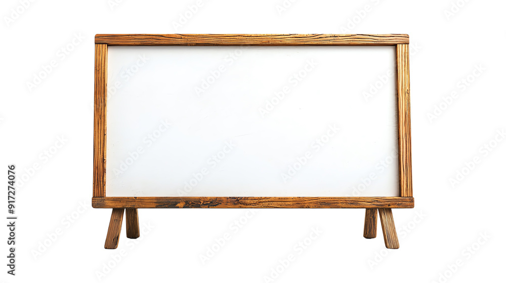 Wooden frame with a blank white surface, isolated on transparent background. Wooden frame with a blank white surface, isolated on transparent background.