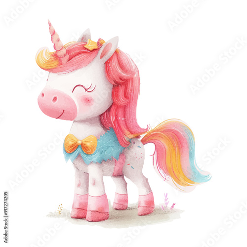 watercolor of unicorn white background (8)