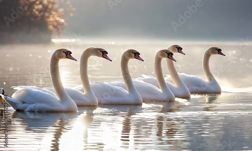 swans on the lake photo