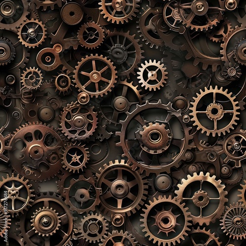 Wallpaper Mural Intricate Gear Pattern. Torontodigital.ca