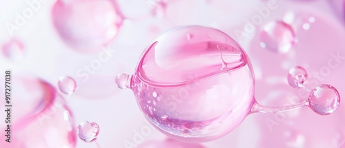 Pink Liquid Droplets Suspended in Air