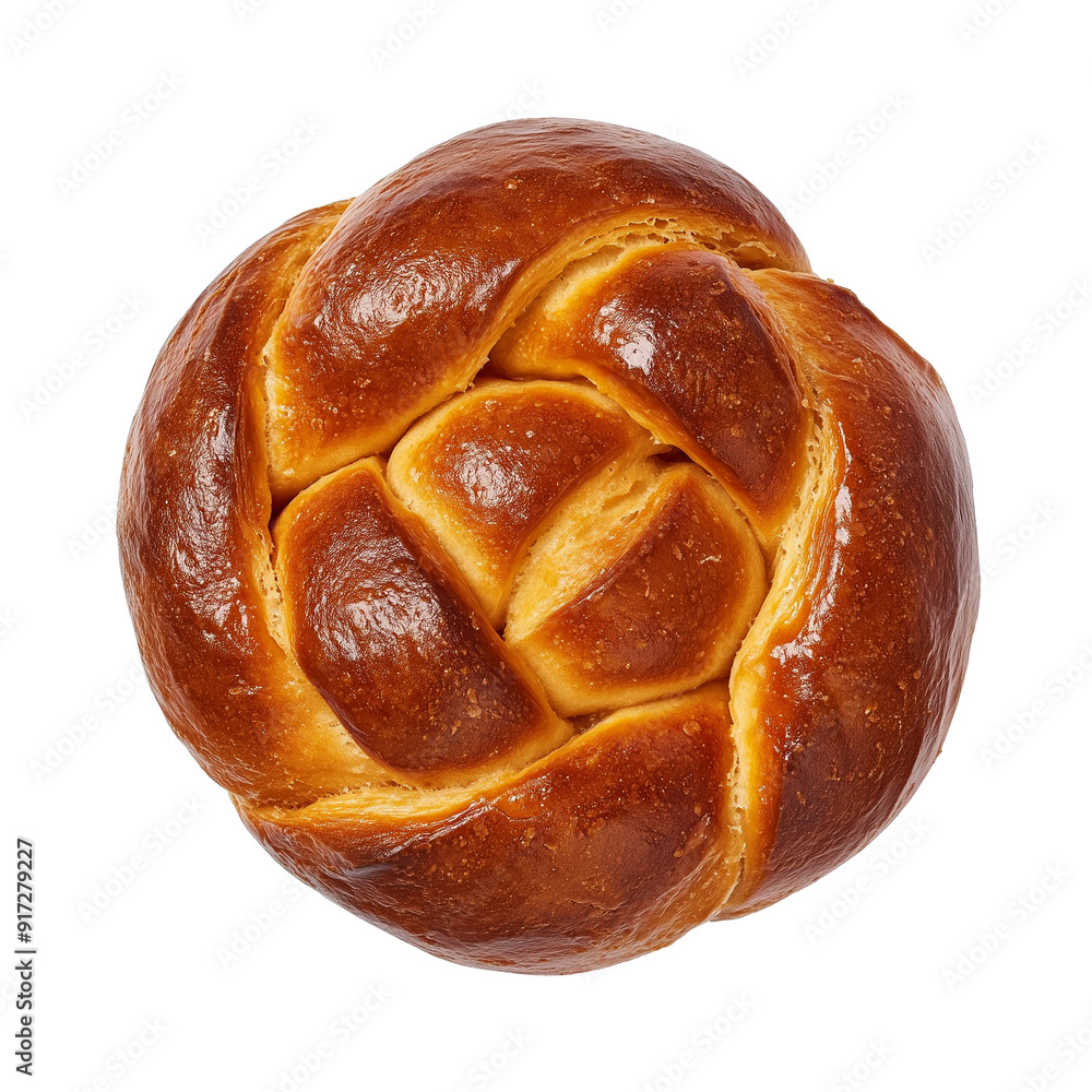Fototapeta premium Fresh baked sweet bun top view