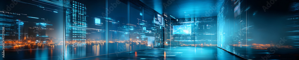 Obraz premium Augmented Reality (AR) merges digital content with the physical environment,creating immersive experiences that enhance how we interact with the world.By overlaying digital information onto real-world