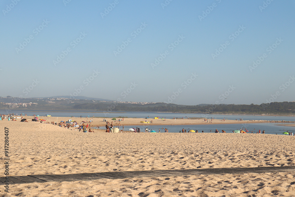View of the Óbidos Lagoon from Praia da Foz do Arelho, Portugal View of the Óbidos Lagoon from Praia da Foz do Arelho, Portugal