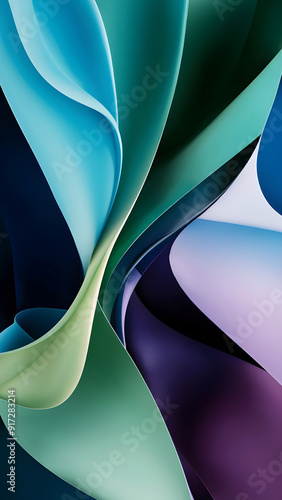 Wavy shapes filled colorful gradient for design, mobile wallpaper, computer wallpaper