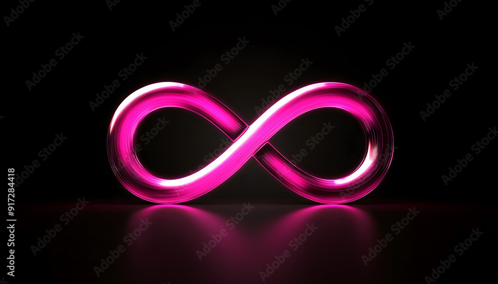 pink infinity symbol made of glowing particles on a black background design pink infinity symbol made of glowing particles on a black background design