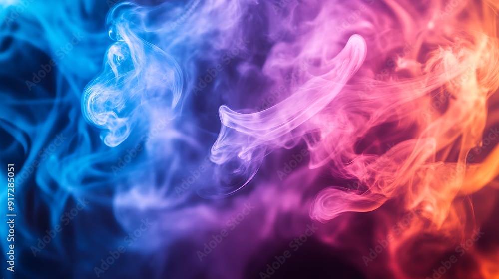 Abstract Swirling Smoke with Blue and Pink Hues Abstract Swirling Smoke with Blue and Pink Hues