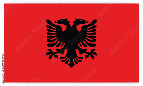 Albania flag official colors and proportion Vector illustration