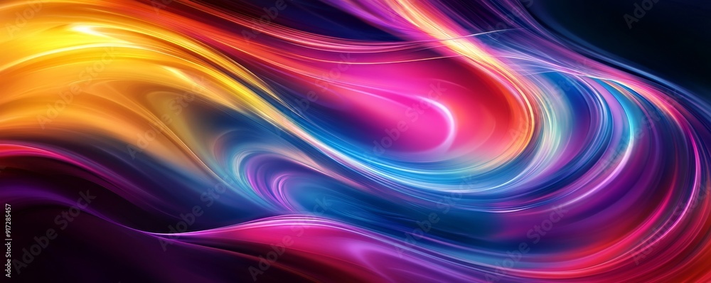 Abstract colorful waves, digital art. Vibrant and Abstract colorful waves, digital art. Vibrant and
