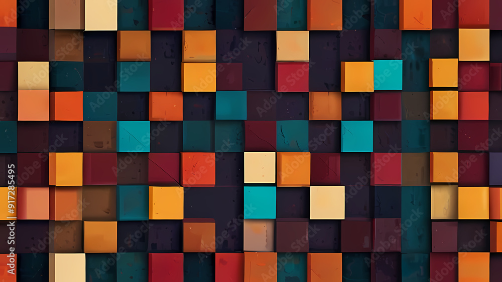 abstract illustration background with a theme of squares, using a mix of vibrant and muted colors abstract illustration background with a theme of squares, using a mix of vibrant and muted colors