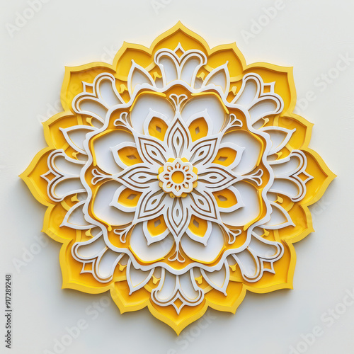 rangoli ornament on solid white background