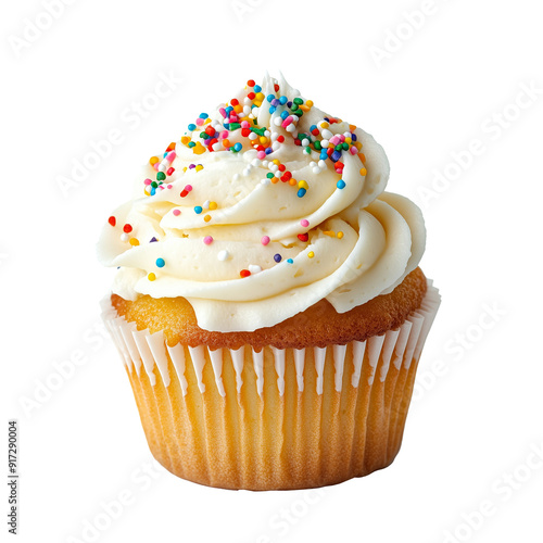 Delicious Birthday Cupcake With Buttercream 