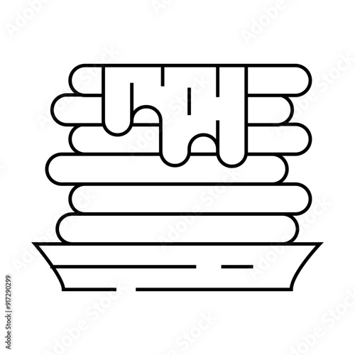 waffles with jam dessert line icon vector. waffles with jam dessert sign. isolated contour symbol black illustration