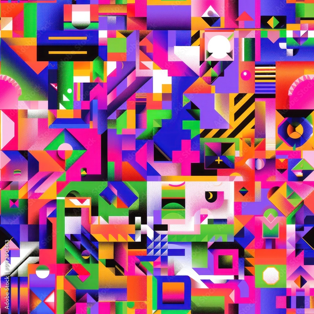 Abstract Geometric Pattern with Vibrant Colors. Abstract Geometric Pattern with Vibrant Colors.