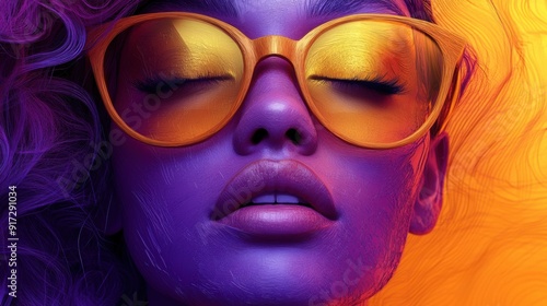 Vibrant Fashion Portrait with Sunglasses