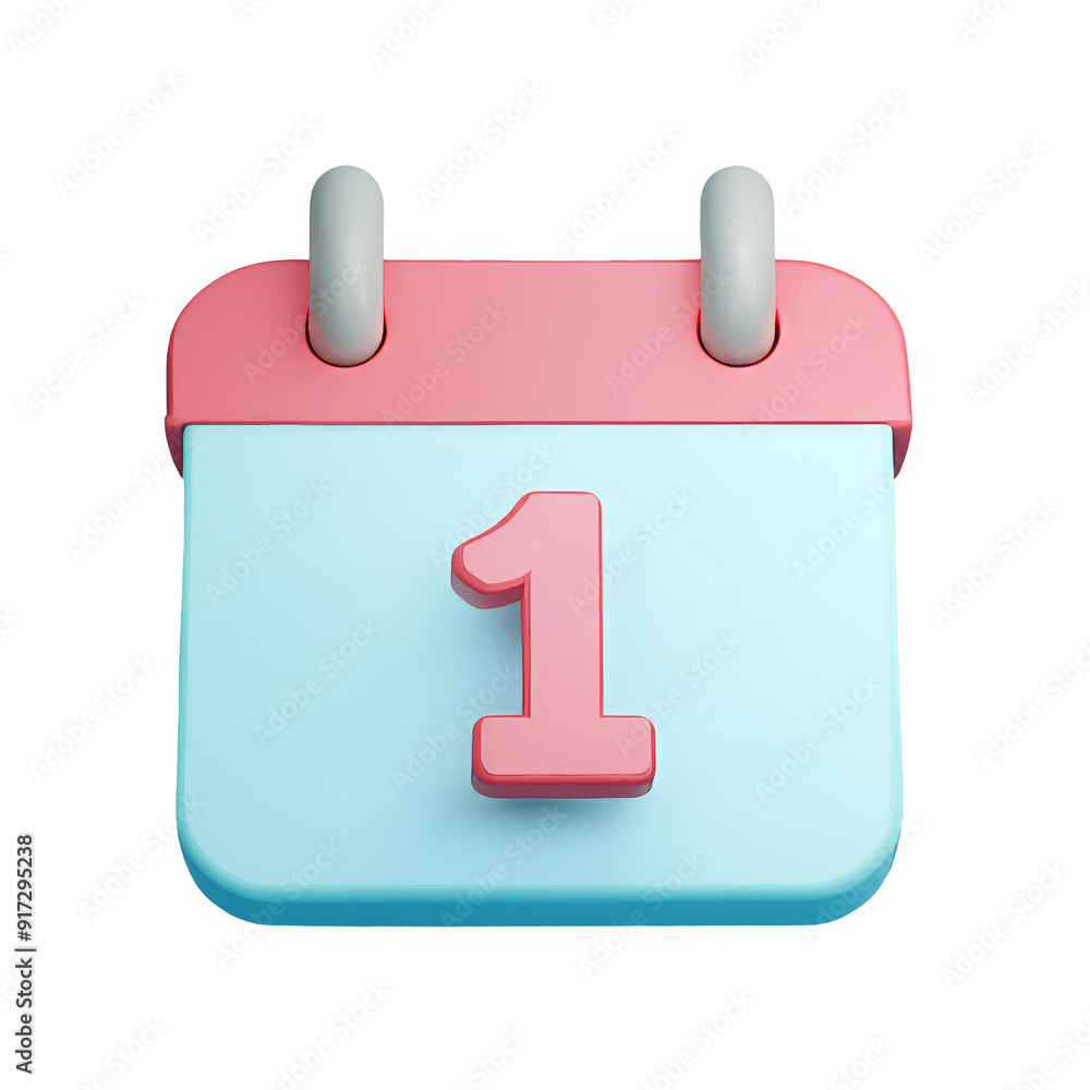 A calendar icon showing the number one A calendar icon showing the number one