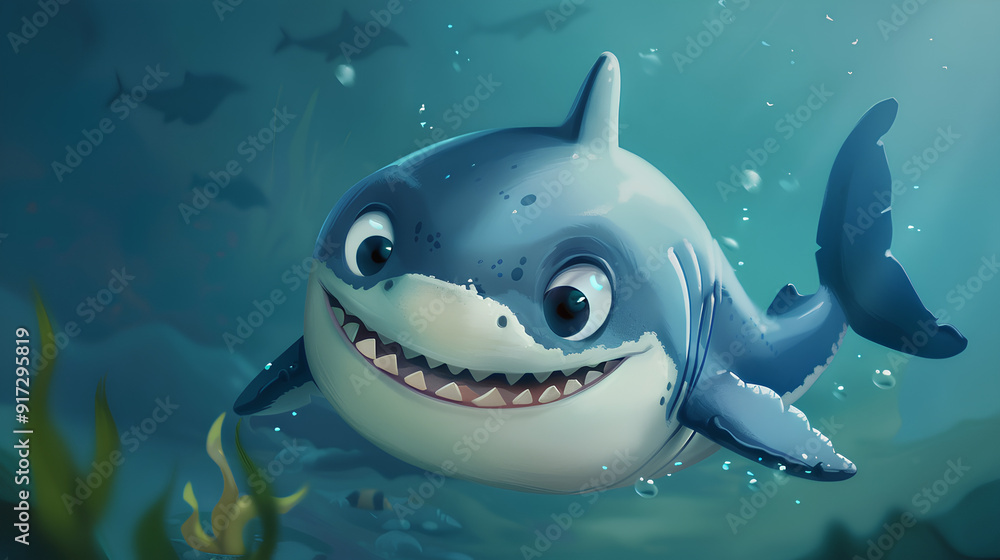 cute shark animation with smile cute shark animation with smile