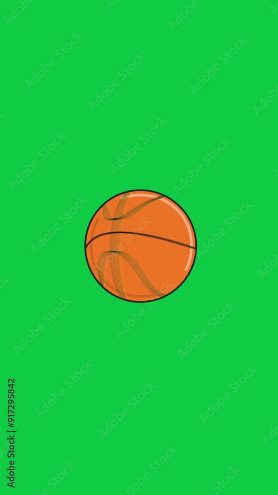 Basketball Spinning Loop Animation Green Screen Vector Vertical, 9:16 Basketball Spinning Loop Animation Green Screen Vector Vertical, 9:16