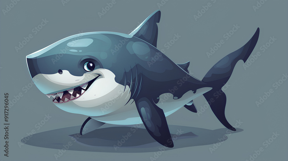 cute shark animation with smile