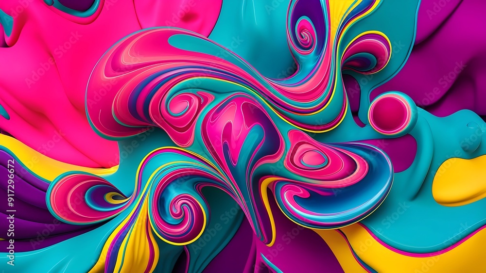 Fototapeta premium Abstract colorful fluorescent neon background. Organic lines as abstract wallpaper background design