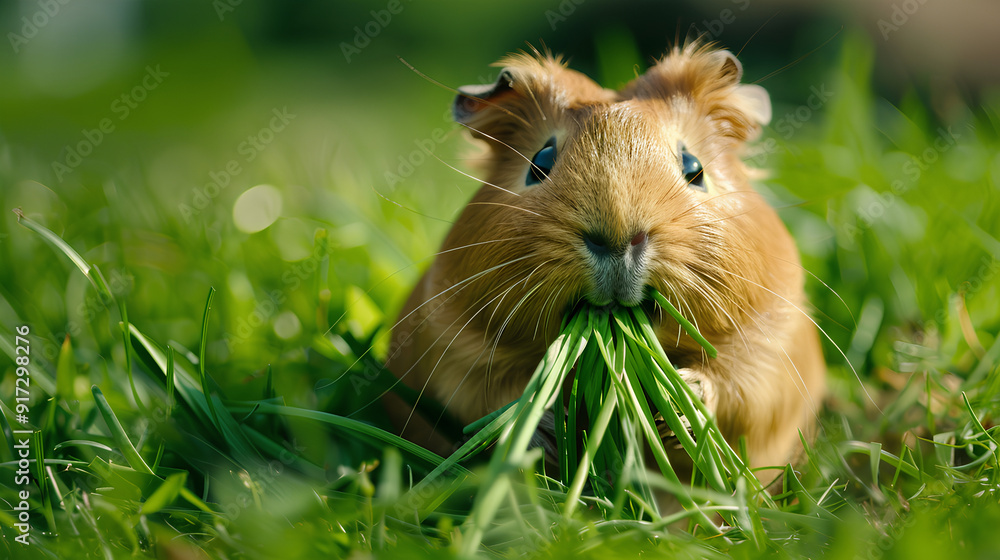 cute guinea pig eating grass cute guinea pig eating grass
